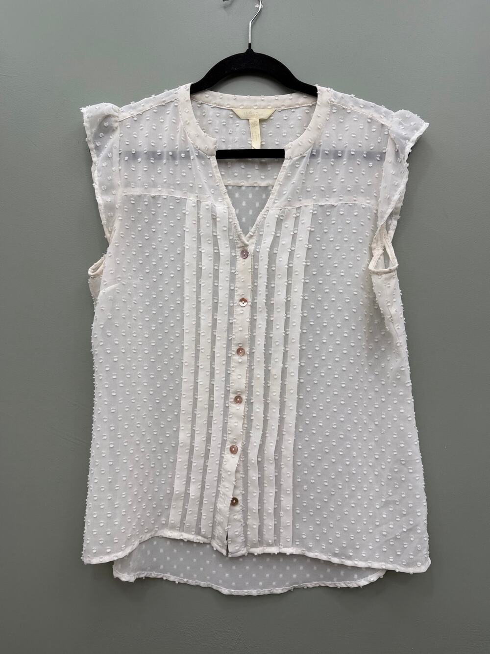 Matilda Jane Light The Way Tunic Top Ivory Swiss Dot Sheer Pintuck Blouse